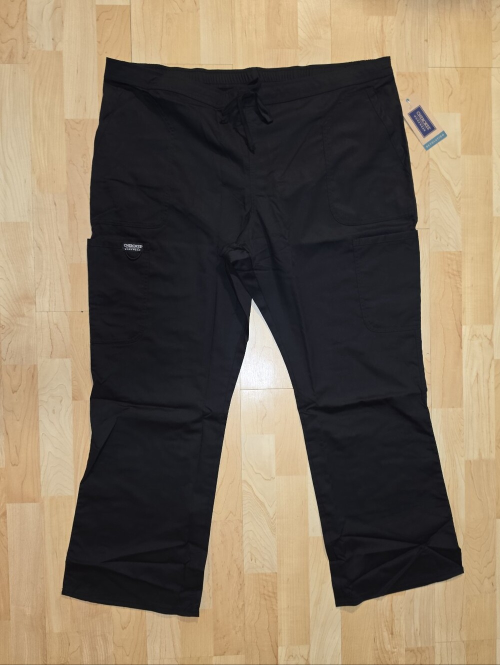 Cherokee Workwear Modern Classic WW120 Black Solid Scrub Pants, Size 2XL New